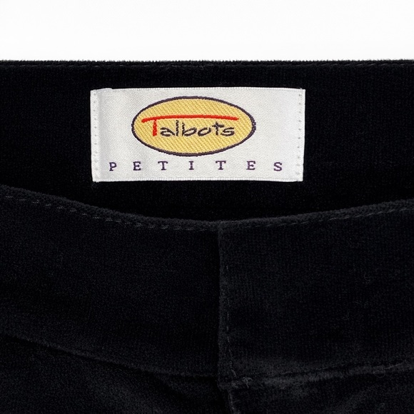 Talbots Petites Black Velvet Dress Pants Size 8 Stretch Five Pocket Classic Fit - Picture 3 of 7